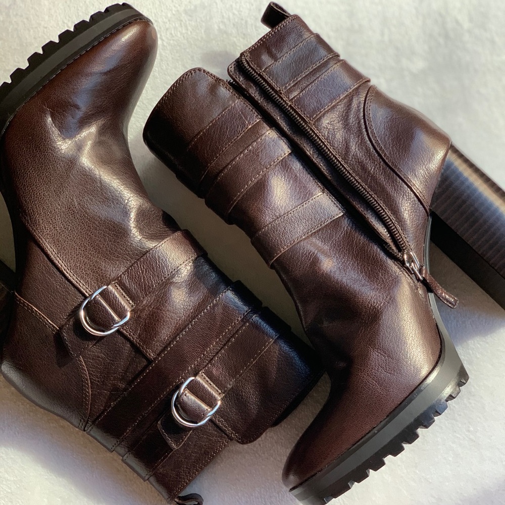 Nine West Brown Leather Boots / Size 9 - Picture 3 of 5